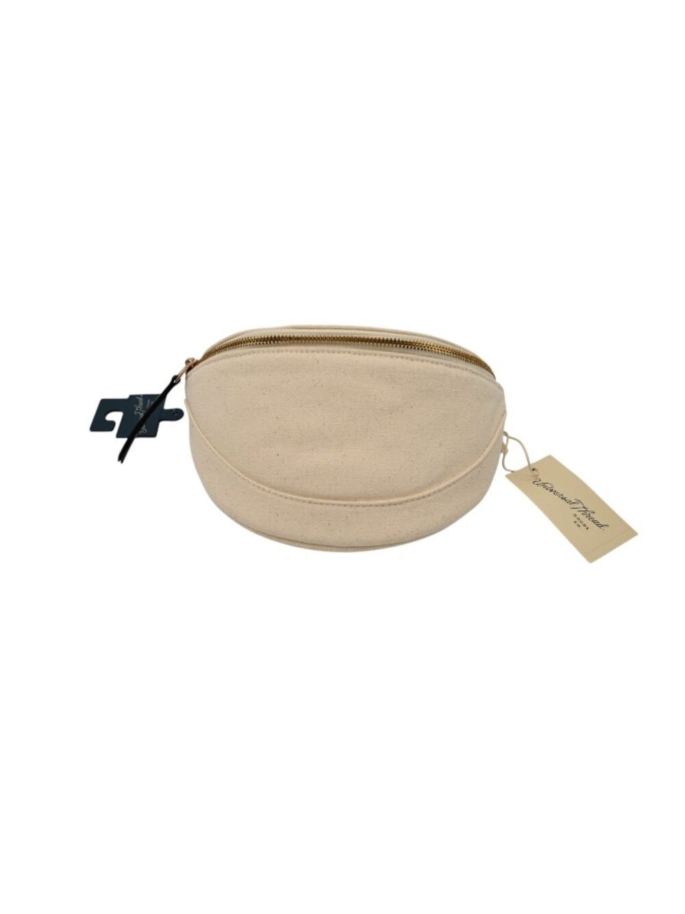 NWT Universal Thread Crescent Canvas Crossbody Bag Checkered Strap Off White